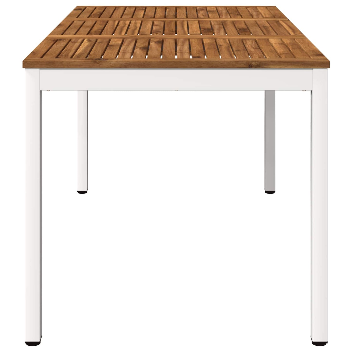 vidaXL Garden Dinner Table Natural and White 141 x 80.5 x 75 cm