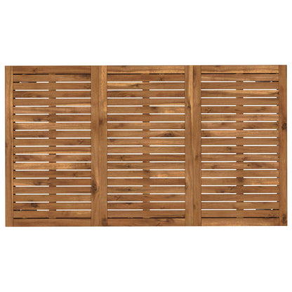 vidaXL Garden Dinner Table Natural and White 141 x 80.5 x 75 cm