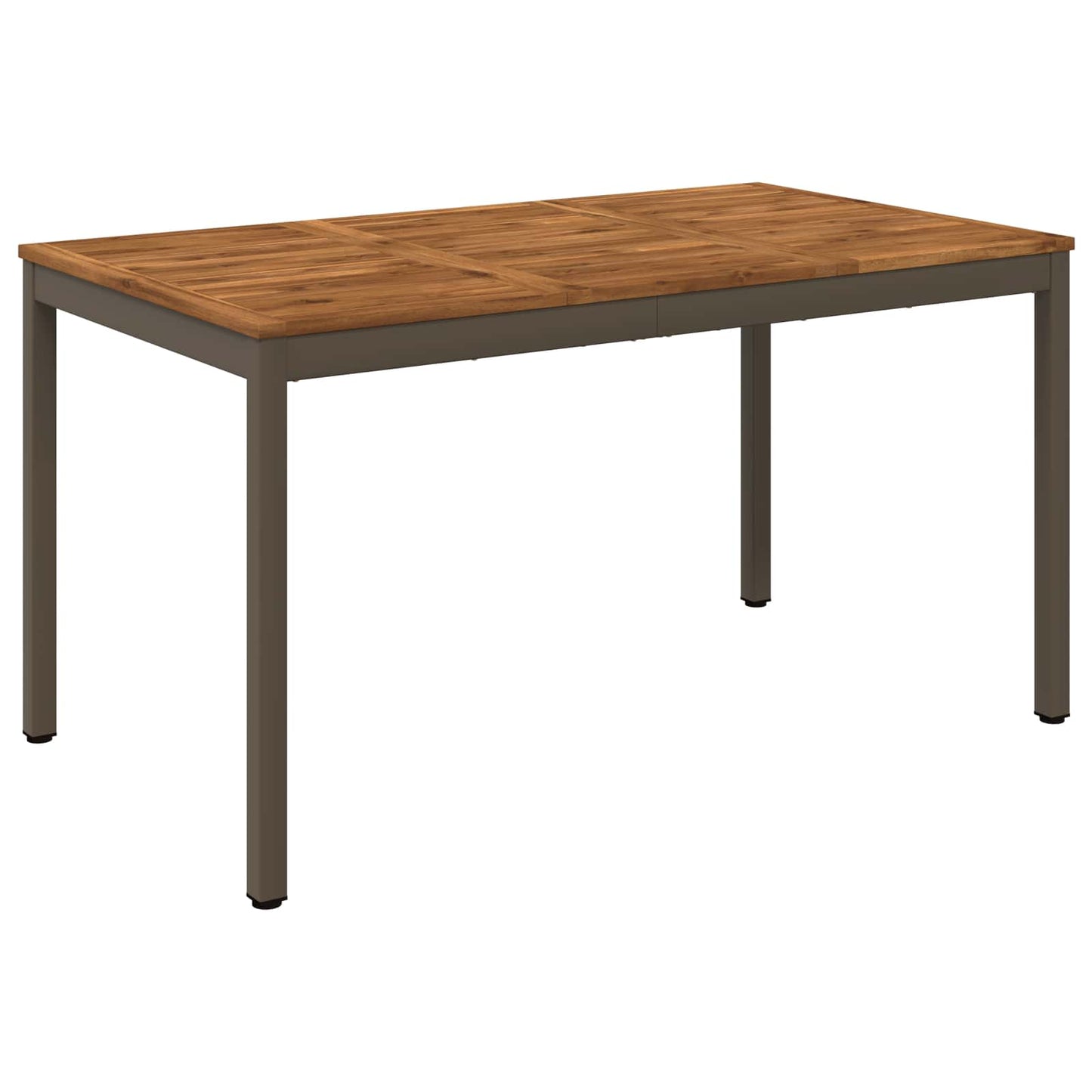 vidaXL Garden Dinner Table Natural and Coffee 141 x 80.5 x 75 cm