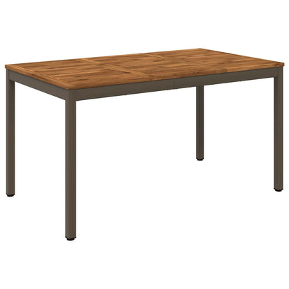 vidaXL Garden Dinner Table Natural and Coffee 141 x 80.5 x 75 cm