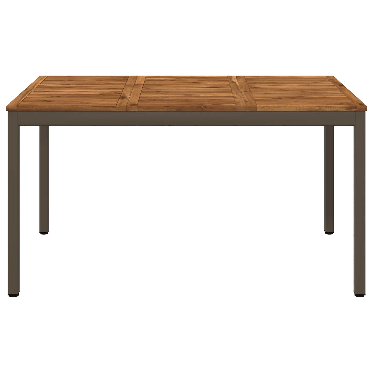vidaXL Garden Dinner Table Natural and Coffee 141 x 80.5 x 75 cm
