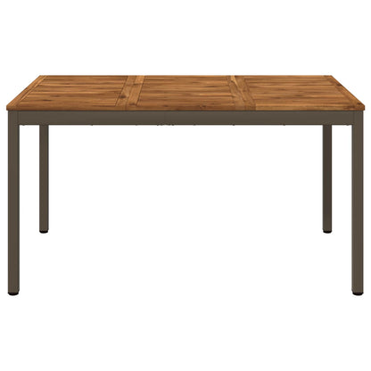 vidaXL Garden Dinner Table Natural and Coffee 141 x 80.5 x 75 cm
