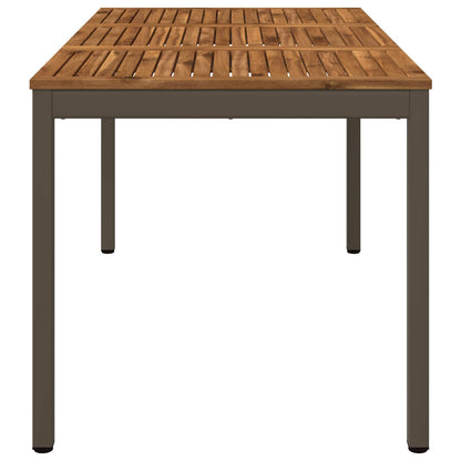vidaXL Garden Dinner Table Natural and Coffee 141 x 80.5 x 75 cm