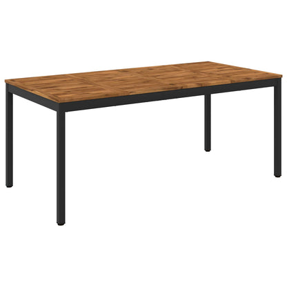 vidaXL Garden Dinner Table Natural and Black 147 x 88.5 x 75 cm