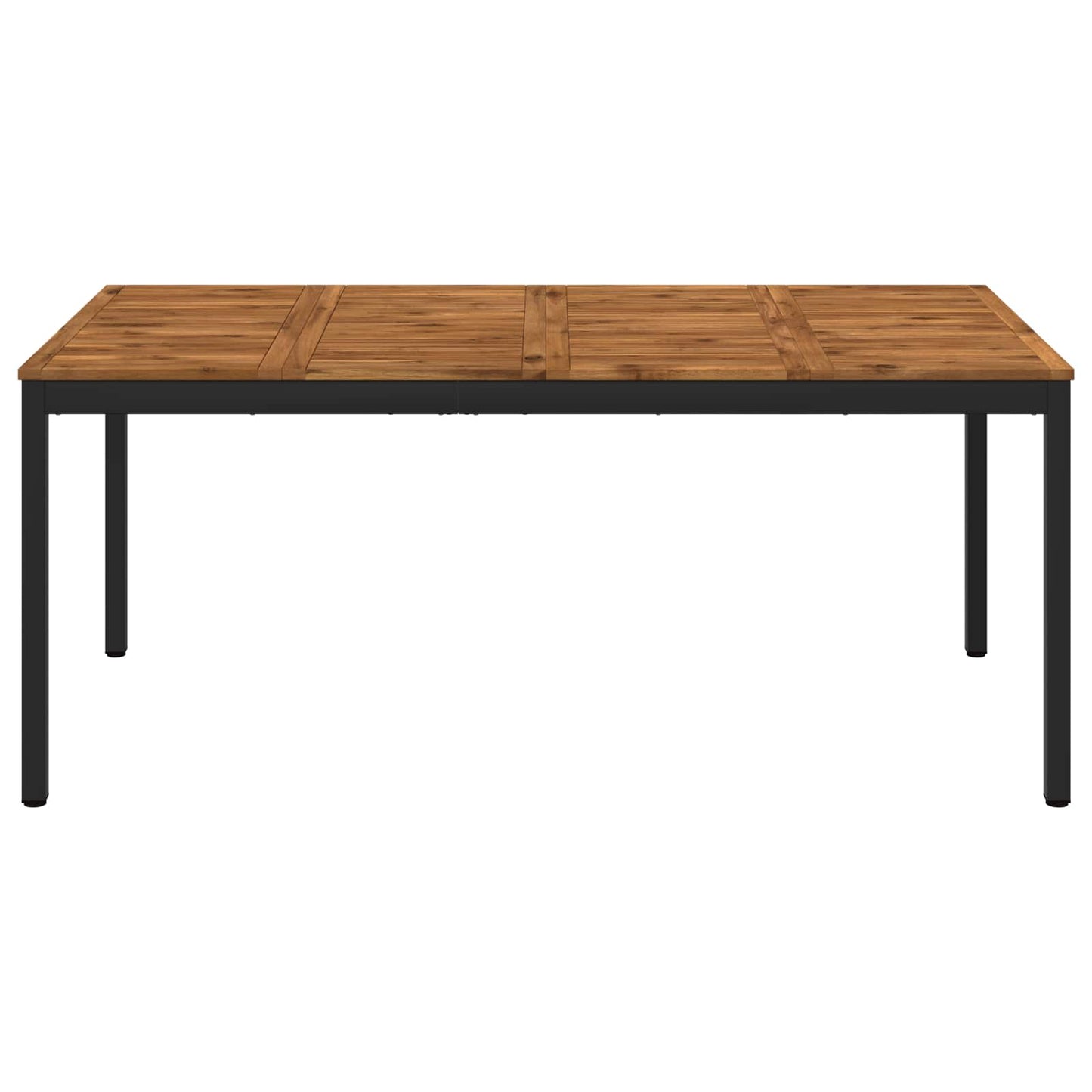 vidaXL Garden Dinner Table Natural and Black 147 x 88.5 x 75 cm