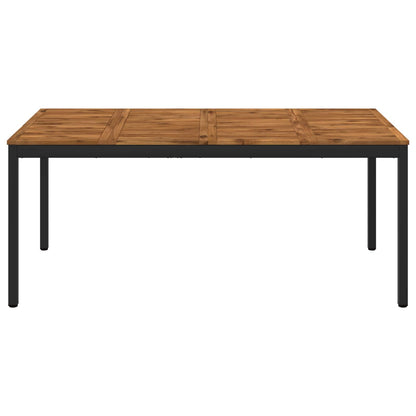 vidaXL Garden Dinner Table Natural and Black 147 x 88.5 x 75 cm