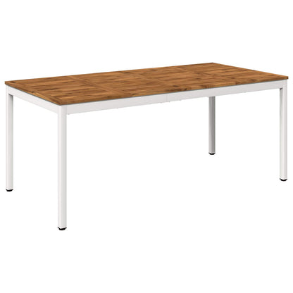 vidaXL Garden Dinner Table Natural and White 147 x 88.5 x 75 cm