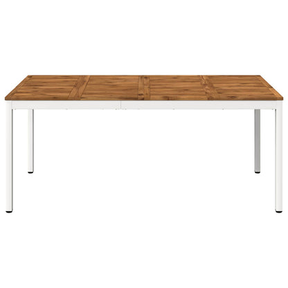 vidaXL Garden Dinner Table Natural and White 147 x 88.5 x 75 cm