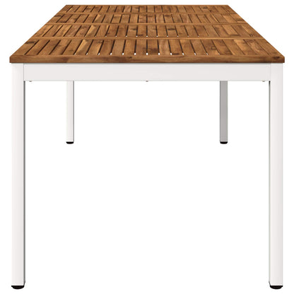 vidaXL Garden Dinner Table Natural and White 147 x 88.5 x 75 cm