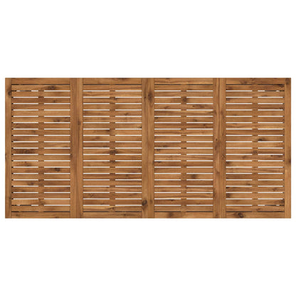 vidaXL Garden Dinner Table Natural and White 147 x 88.5 x 75 cm