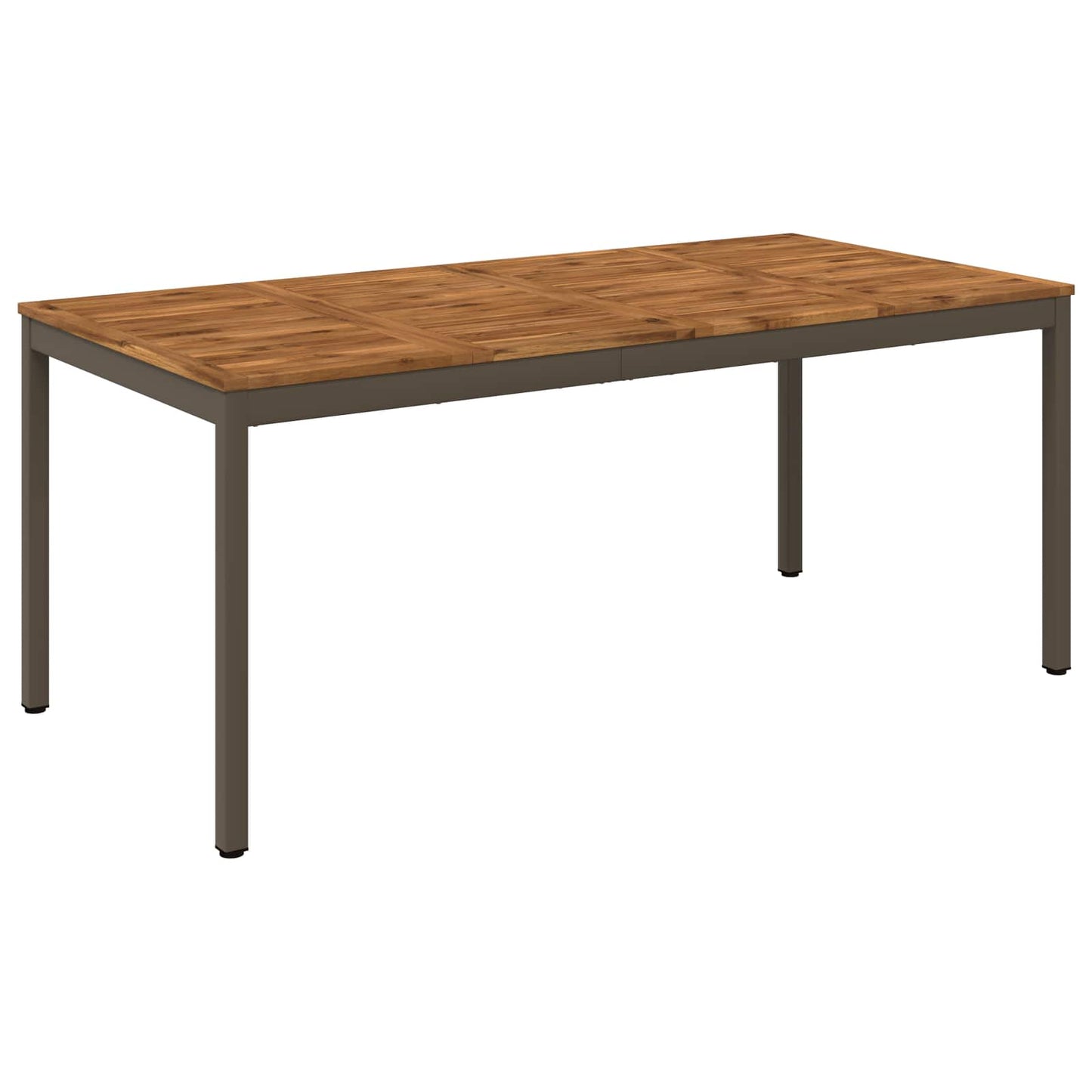 vidaXL Garden Dinner Table Natural and Coffee 147 x 88.5 x 75 cm
