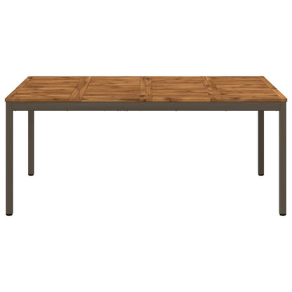 vidaXL Garden Dinner Table Natural and Coffee 147 x 88.5 x 75 cm