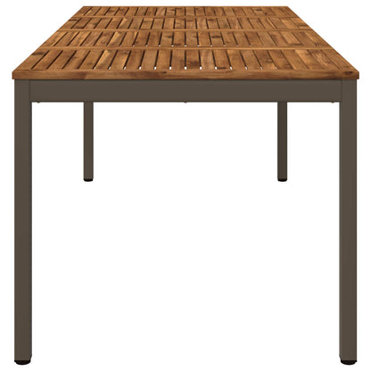 vidaXL Garden Dinner Table Natural and Coffee 147 x 88.5 x 75 cm