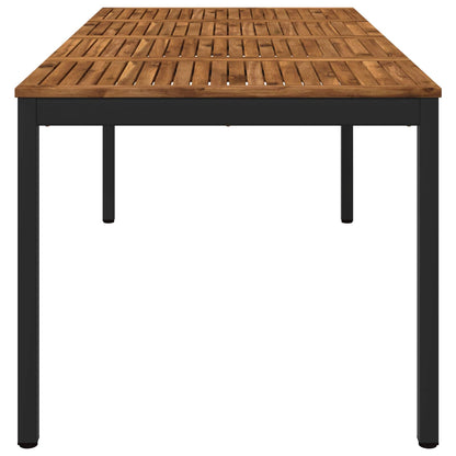 vidaXL Garden Dinner Table Natural and Black 180 x 88.5 x 75 cm