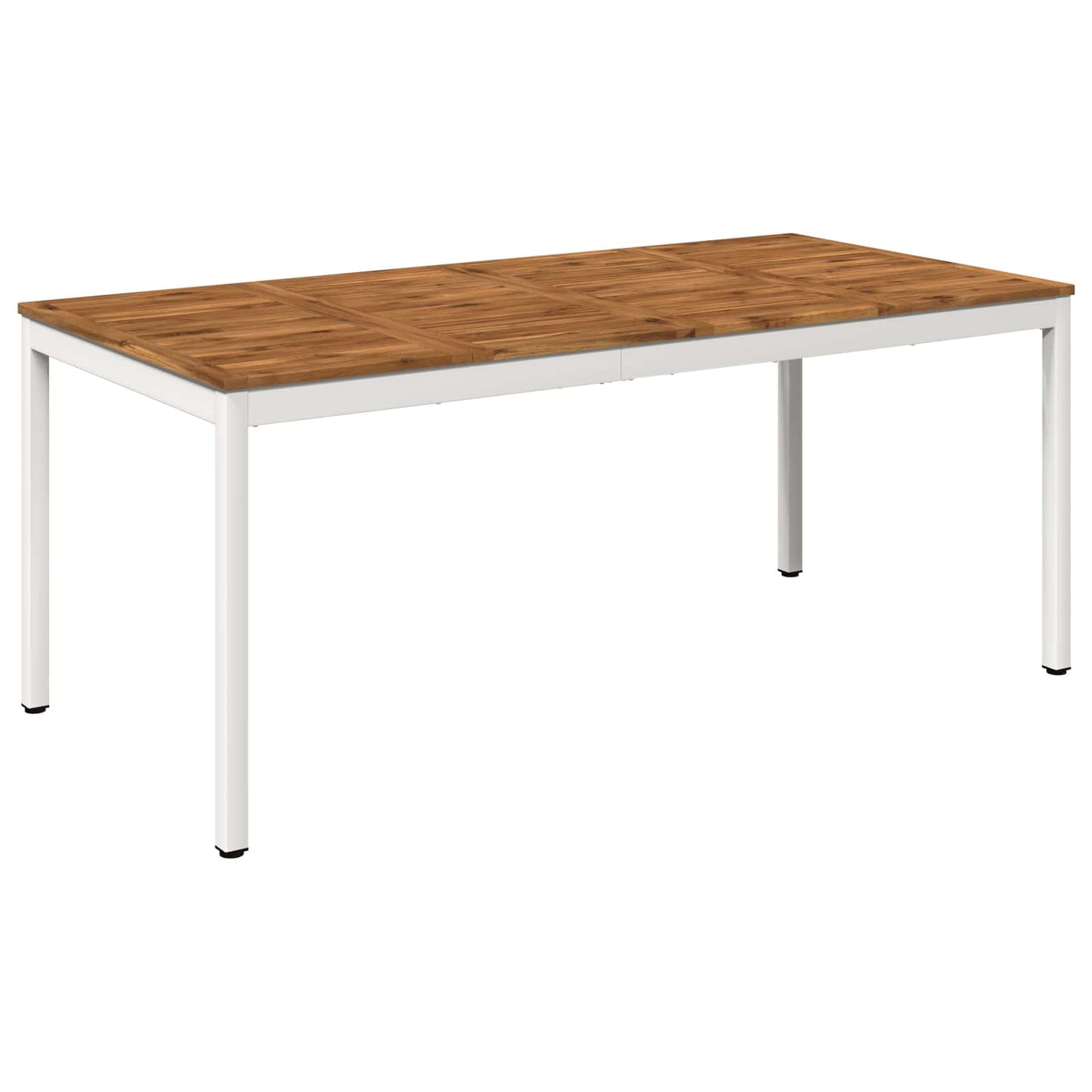 vidaXL Garden Dinner Table Natural and White 180 x 88.5 x 75 cm