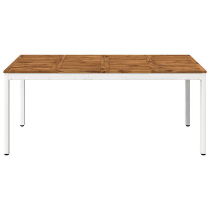 vidaXL Garden Dinner Table Natural and White 180 x 88.5 x 75 cm