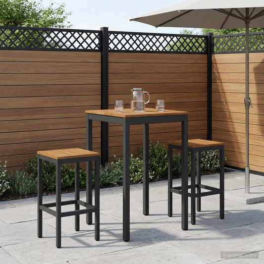 vidaXL Garden Bar Table NAARDEN Natural and Black 60 x 60.5 x 105 cm