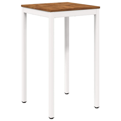 vidaXL Garden Bar Table Natural and White 60 x 60.5 x 105 cm