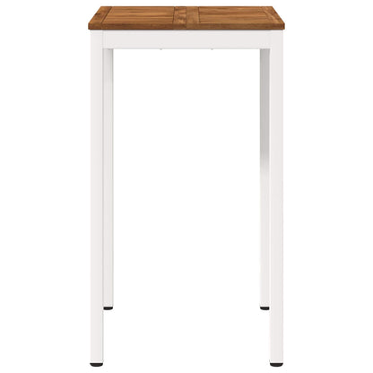 vidaXL Garden Bar Table Natural and White 60 x 60.5 x 105 cm