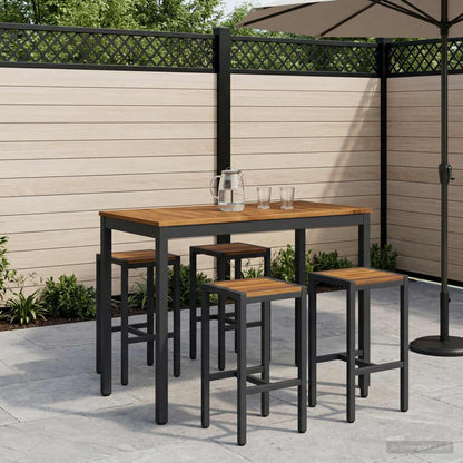 vidaXL Garden Bar Table NAARDEN Natural and Black 108.5 x 55 x 105 cm
