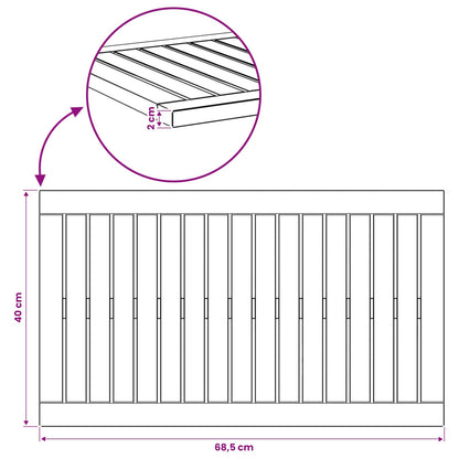 vidaXL Table Top 68.5 x 40 x 2 cm Rectangular Solid Acacia Wood