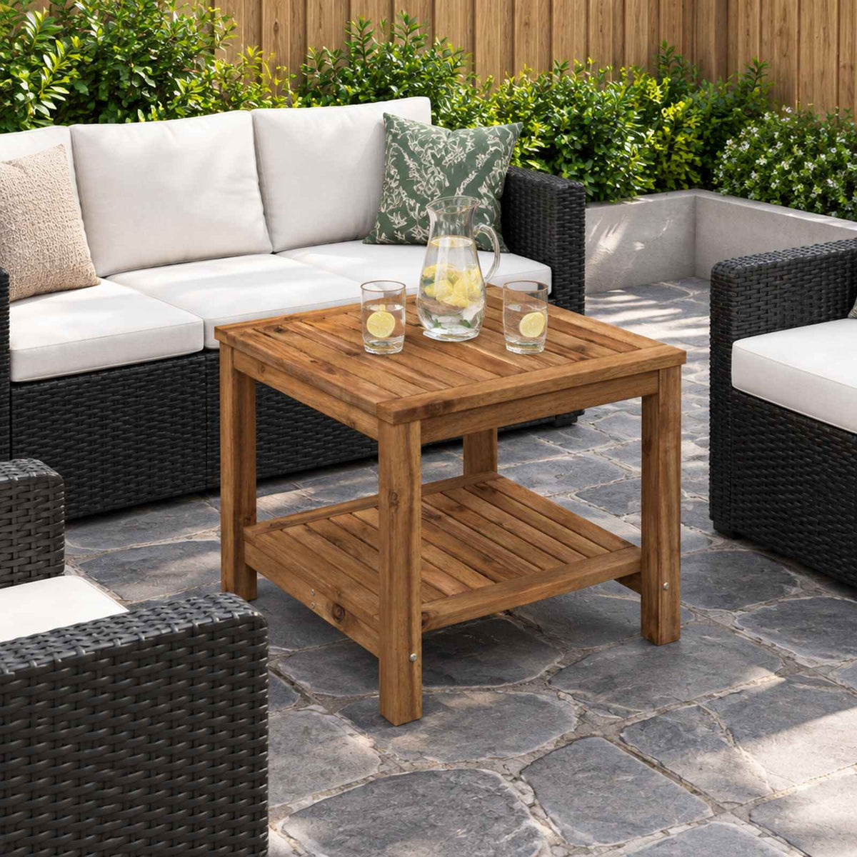 vidaXL Coffee Table Natural 48.5 x 49 x 45 cm Solid Acacia Wood