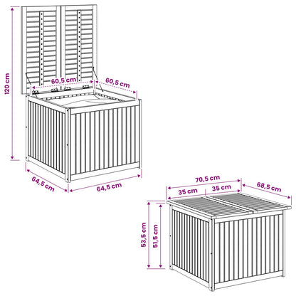 vidaXL Garden Storage Box Solid Acacia Wood 70.5 x 68.5 x 53.5 cm