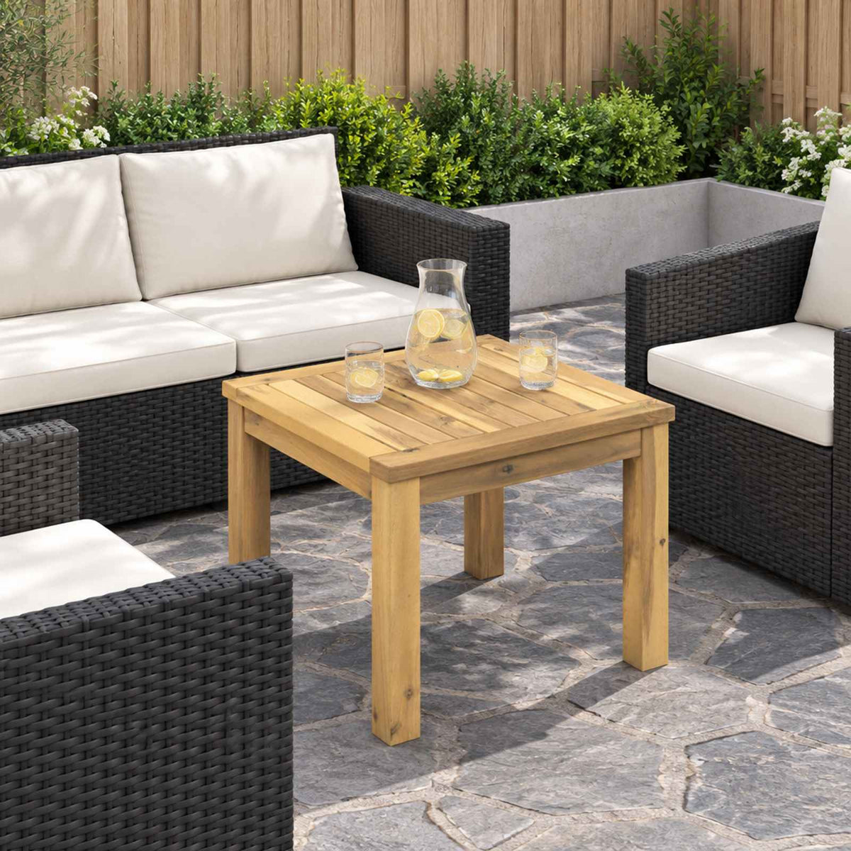 vidaXL Coffee Table White 40 x 40.5 x 36 cm Solid Acacia Wood