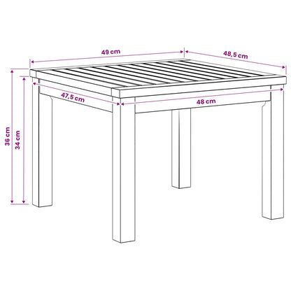 vidaXL Coffee Table White 49 x 48.5 x 36 cm Solid Acacia Wood