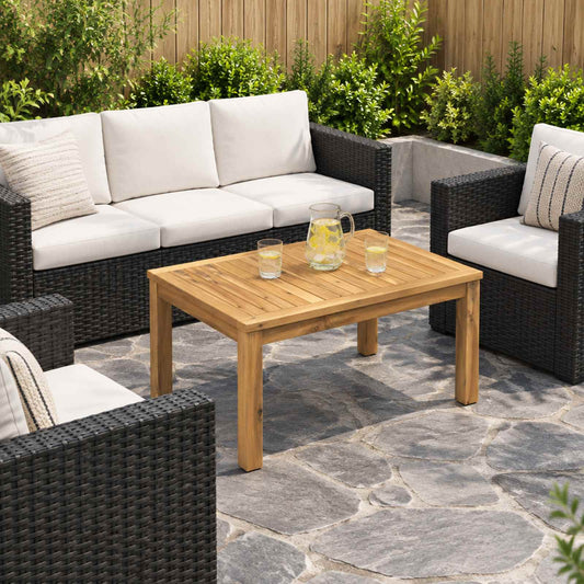 vidaXL Coffee Table White 49 x 68.5 x 36 cm Solid Acacia Wood