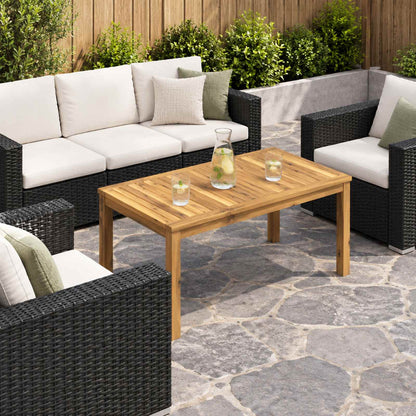 vidaXL Coffee Table White 49 x 100.5 x 45 cm Solid Acacia Wood