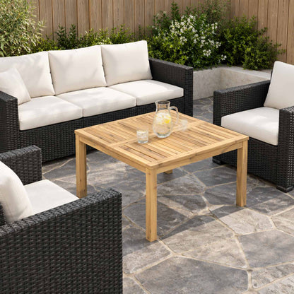 vidaXL Coffee Table White 80 x 80.5 x 45 cm Solid Acacia Wood