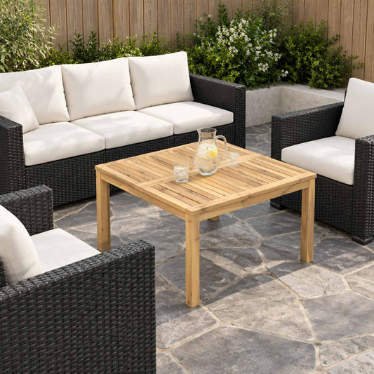 vidaXL Coffee Table White 80 x 80.5 x 45 cm Solid Acacia Wood