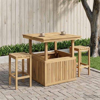 vidaXL Garden Coffee Table Solid Acacia Wood Height Adjustable White