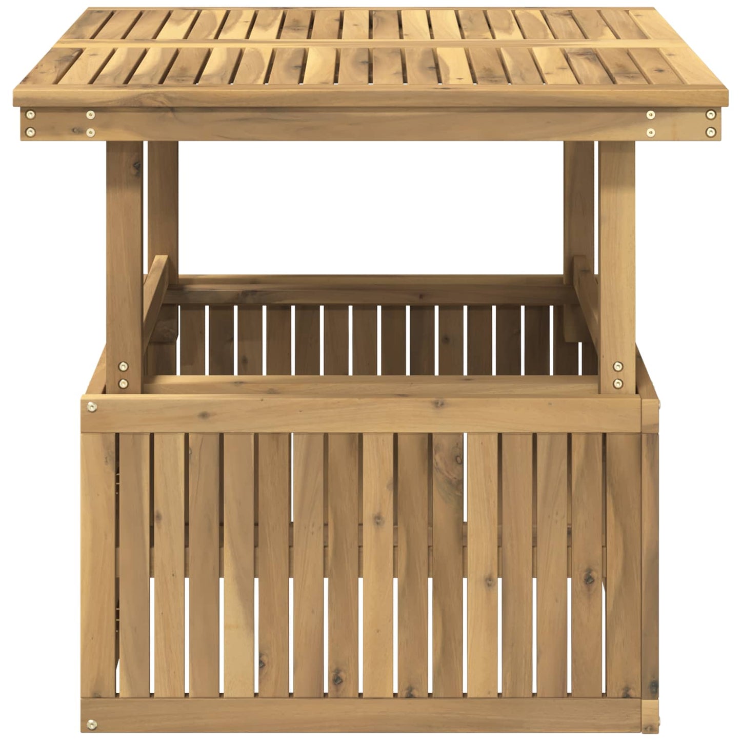 vidaXL Garden Coffee Table Solid Acacia Wood Height Adjustable White