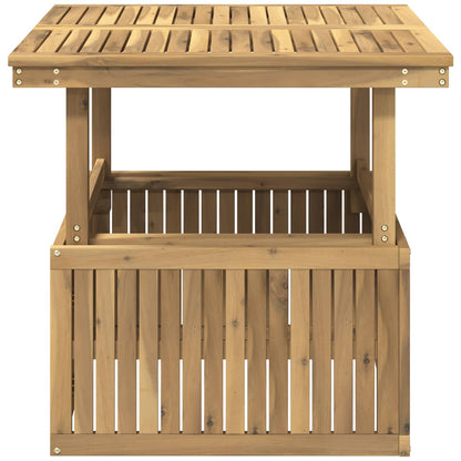 vidaXL Garden Coffee Table Solid Acacia Wood Height Adjustable White