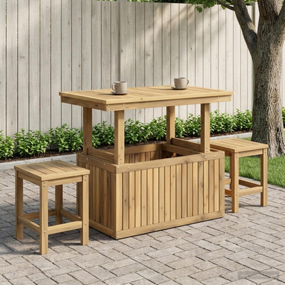 vidaXL Garden Coffee Table Solid Acacia Wood Height Adjustable White