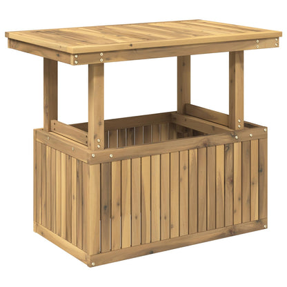 vidaXL Garden Coffee Table Solid Acacia Wood Height Adjustable White