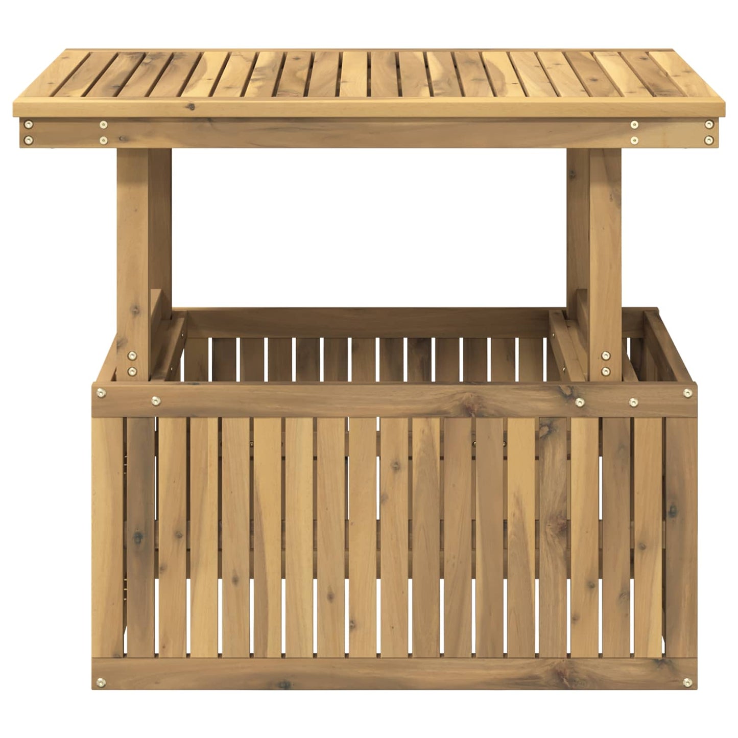 vidaXL Garden Coffee Table Solid Acacia Wood Height Adjustable White