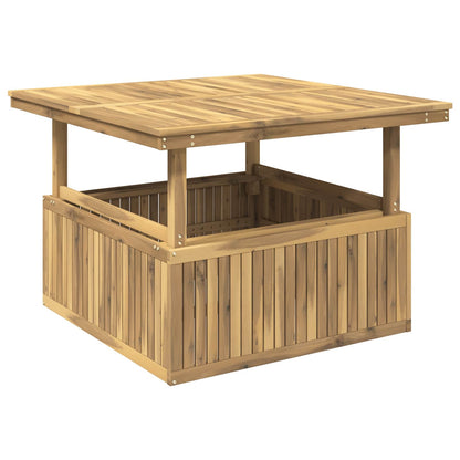 vidaXL Garden Coffee Table Solid Acacia Wood Height Adjustable White