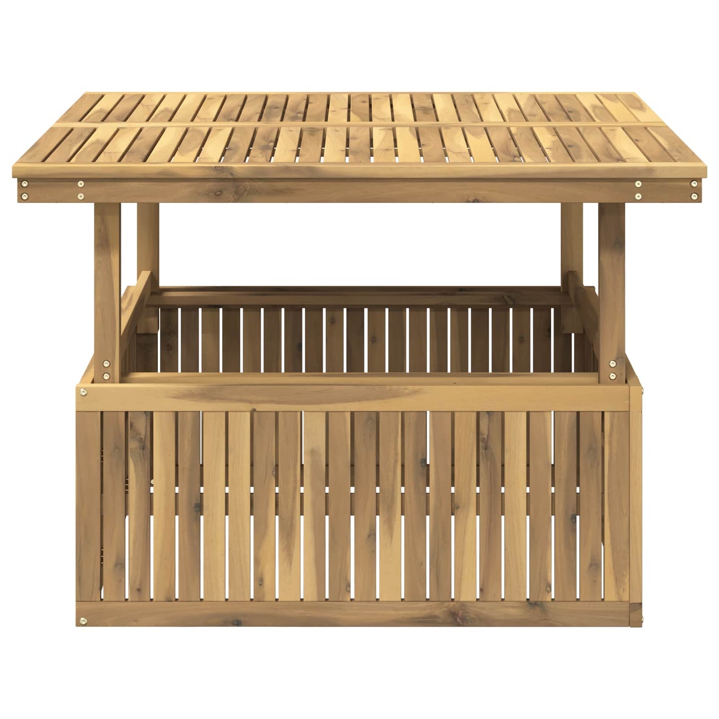 vidaXL Garden Coffee Table Solid Acacia Wood Height Adjustable White