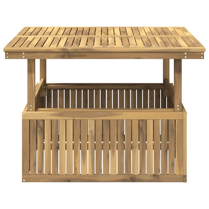 vidaXL Garden Coffee Table Solid Acacia Wood Height Adjustable White