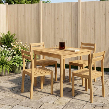 vidaXL Garden Dinner Table White 80 x 80.5 x 75 cm Solid Acacia Wood
