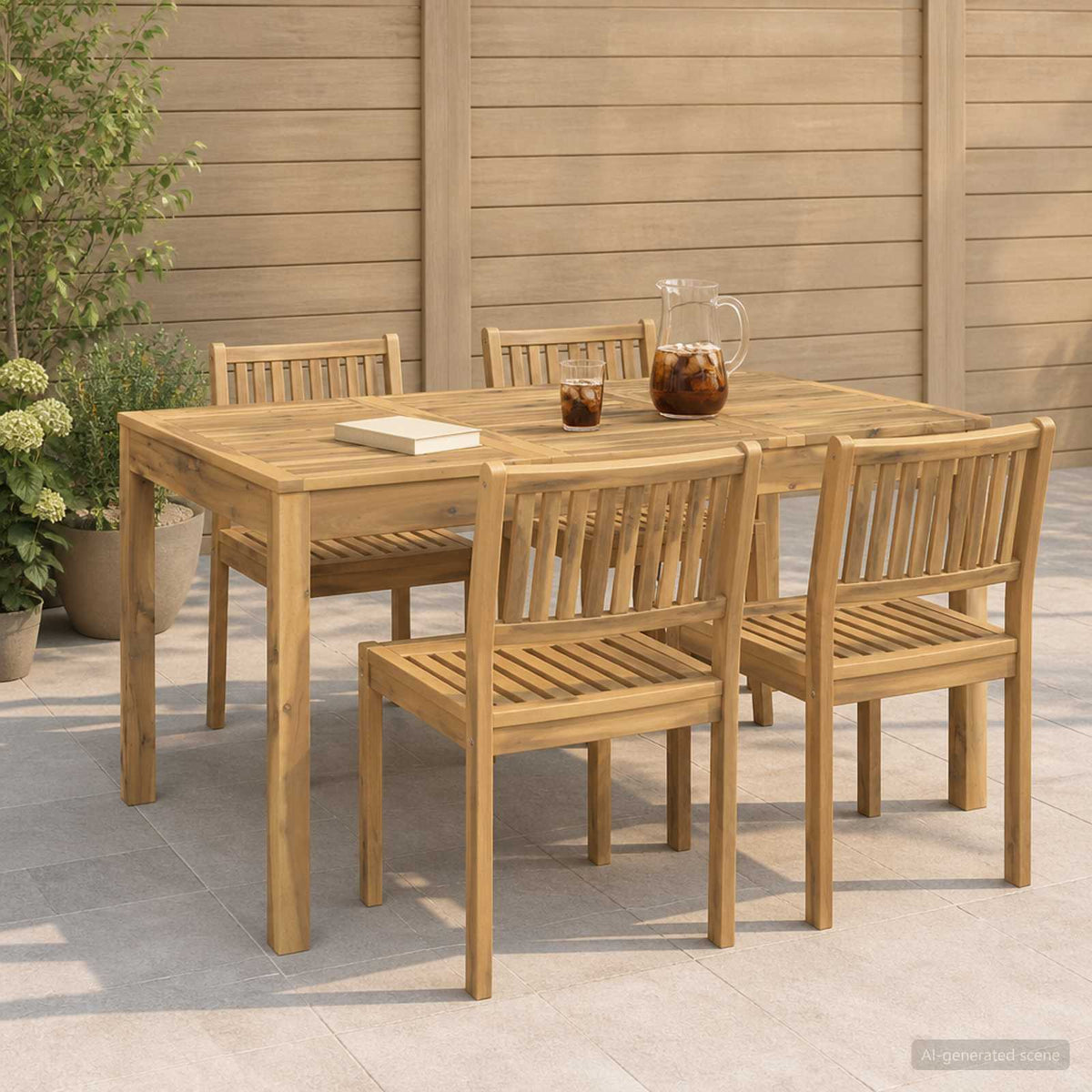 vidaXL Garden Dinner Table LAREN Whitewash 141 x 80.5 x 75 cm