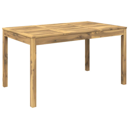 vidaXL Garden Dinner Table LAREN Whitewash 141 x 80.5 x 75 cm