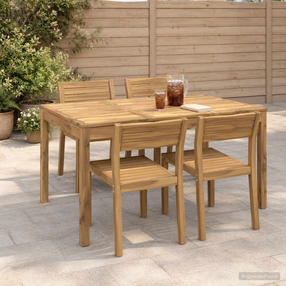 vidaXL Garden Dinner Table White 147 x 88.5 x 75 cm Solid Acacia Wood