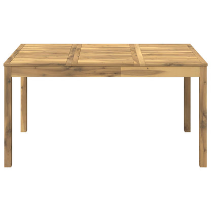 vidaXL Garden Dinner Table White 147 x 88.5 x 75 cm Solid Acacia Wood