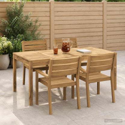 vidaXL Garden Dinner Table White 180 x 88.5 x 75 cm Solid Acacia Wood
