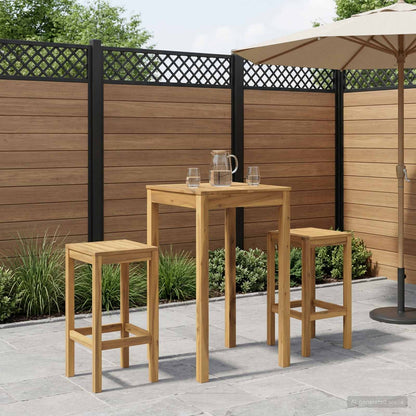 vidaXL Garden Bar Table White 60 x 60.5 x 105 cm Solid Acacia Wood