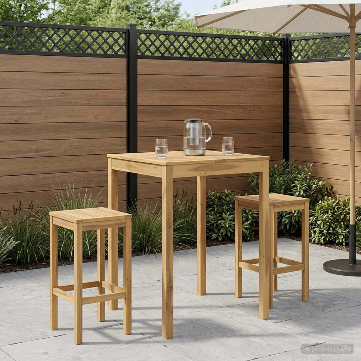 vidaXL Garden Bar Table White 80 x 80.5 x 105 cm Solid Acacia Wood